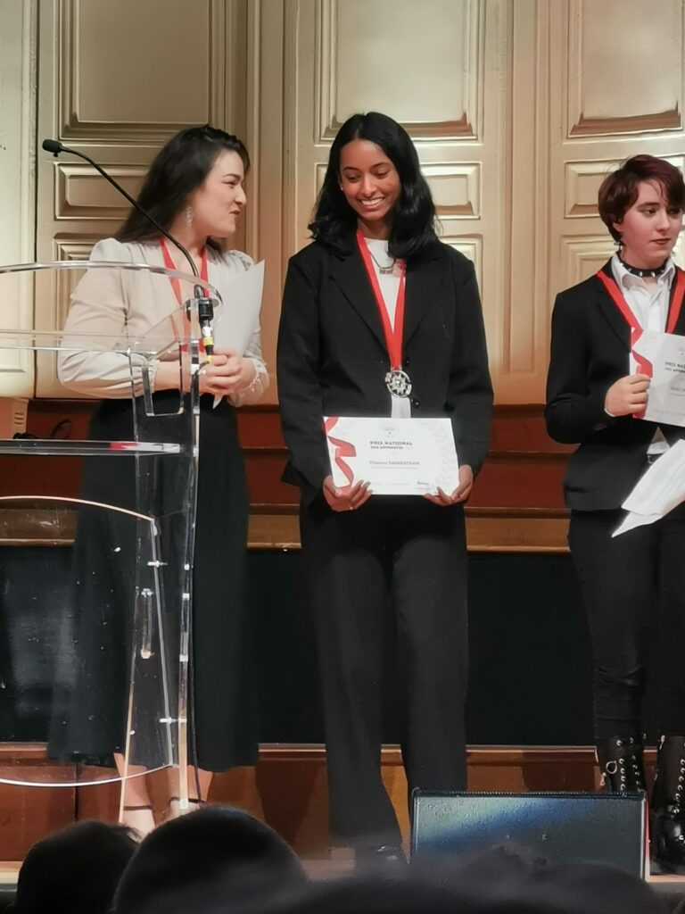 Mme Tharani SABARATNAM, Lauréate du Prix de l’Apprentissage de la SMLH